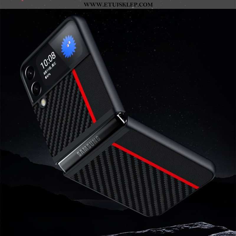 Etui do Samsung Galaxy Z Flip 4 Etui Folio Linia Z Włókna Węglowego